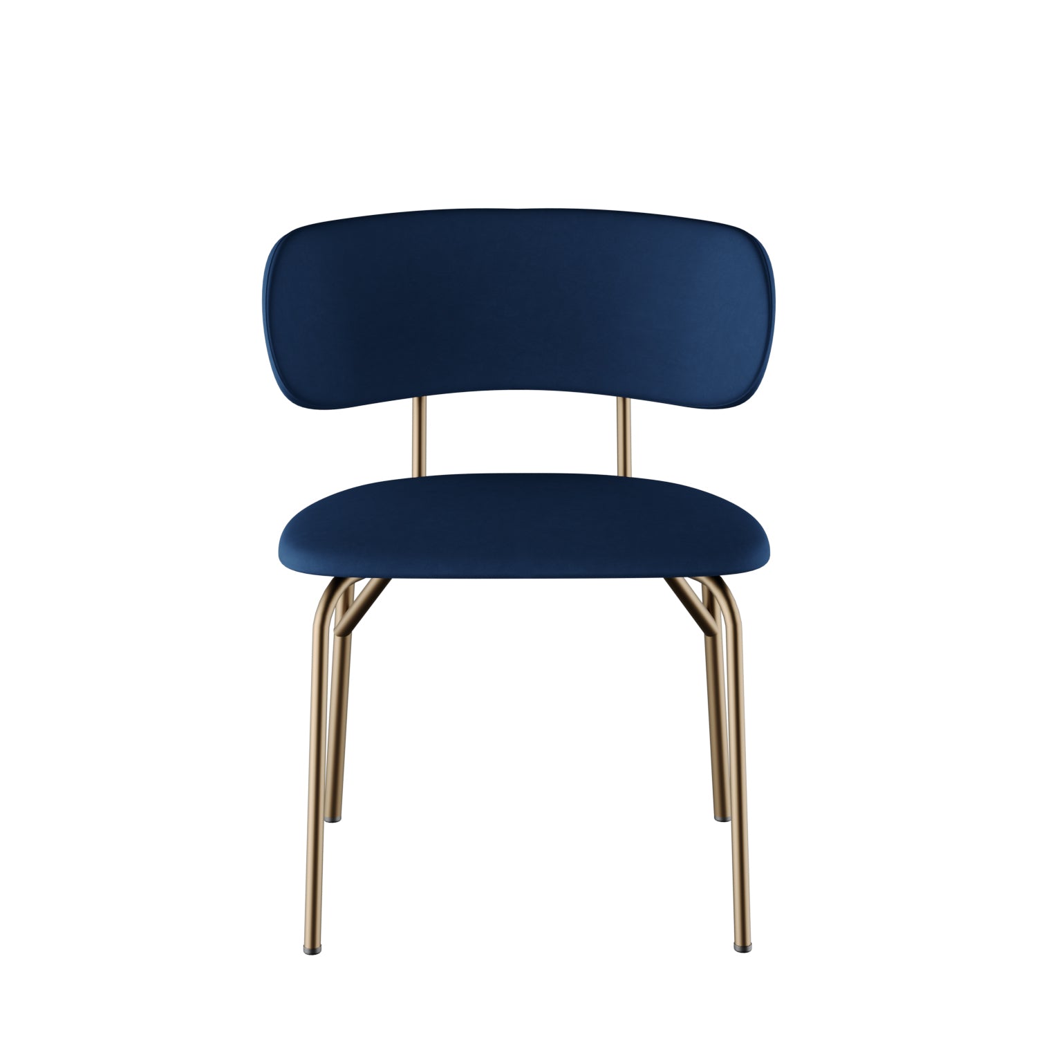 Lot de 2 Chaises Futura   avec  structure en metal  verni bronze et revetement assie et dossier multistrates recouvert de velour Bleu Default Title